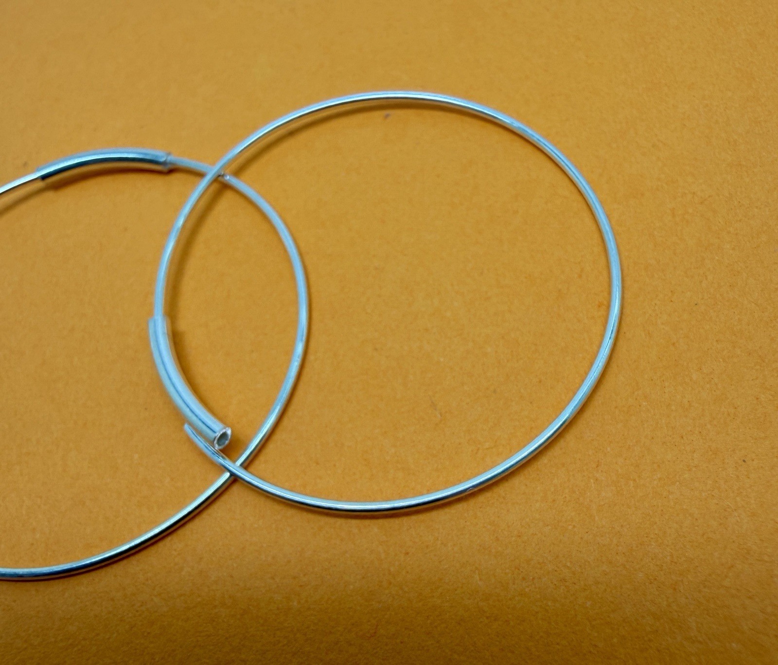 1.5” Light 35mm 1.5mm Thin Sterling Silver 925 Endless Hoop Earrings Earring