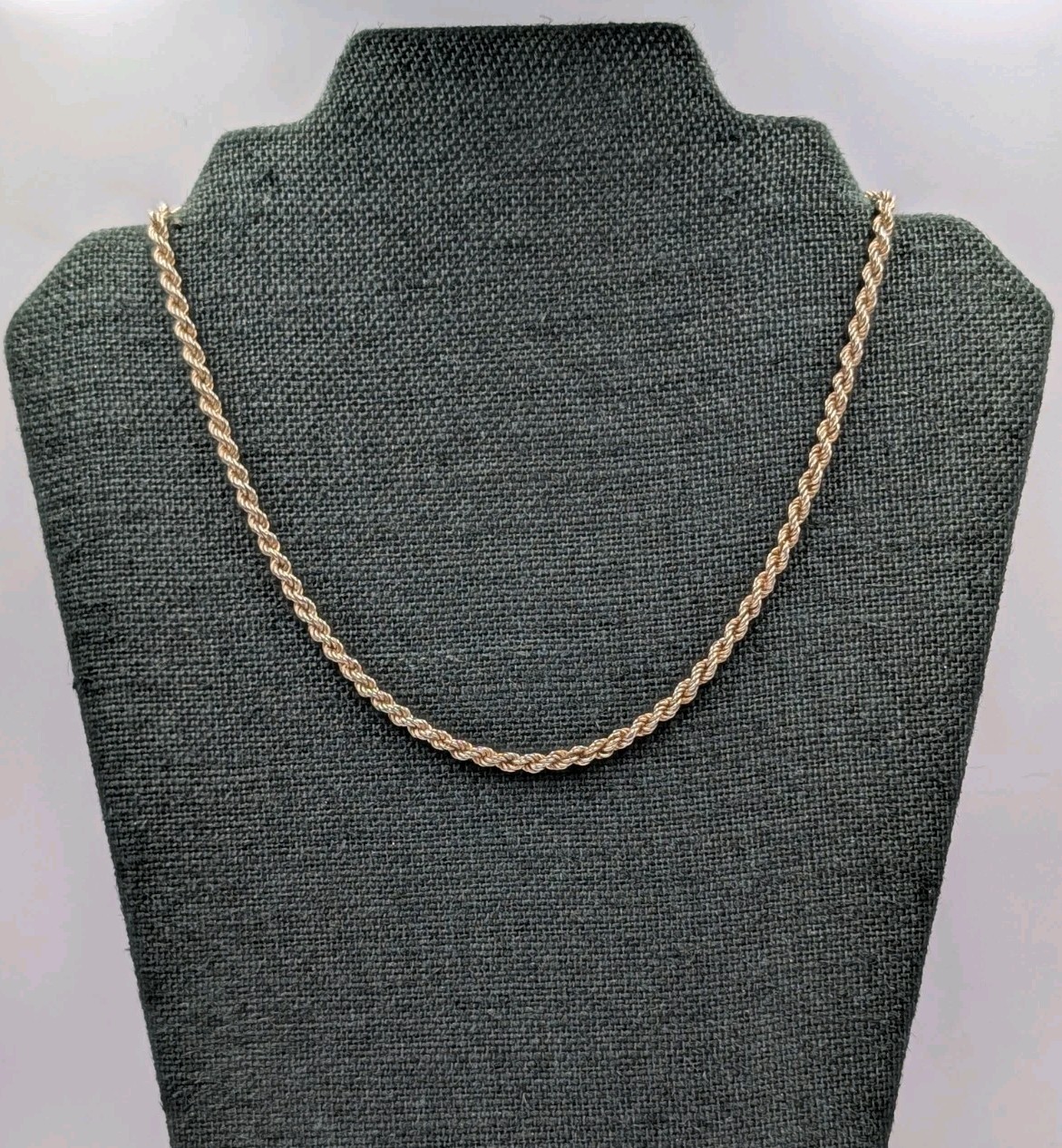 Vtg Goldenrose Italy 925 Sterling Silver Rope Chain Necklace – 18″ 4.2mm Unisex