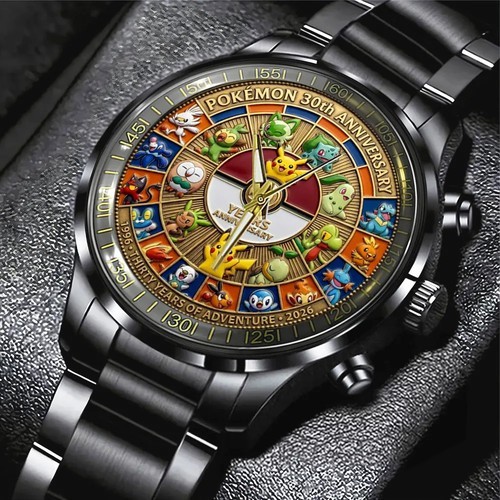 Pokemon 30th Anniversary 2026 Black Stainless Steel Watch