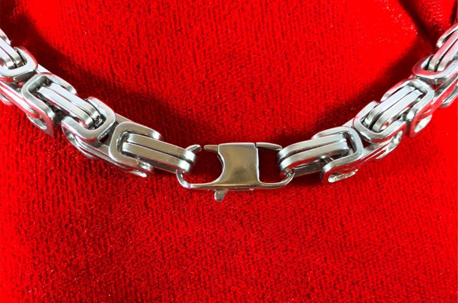 8″ STAINLESS STEEL SILVER 8MM BYZANTINE TURKISH BRACELET WITH SPECIAL CLASP