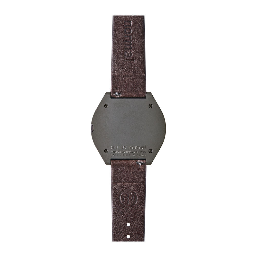 Normal Timepieces “”Hibi”” Quartz Grey Steel Black Brown Leather Men’s Watch
