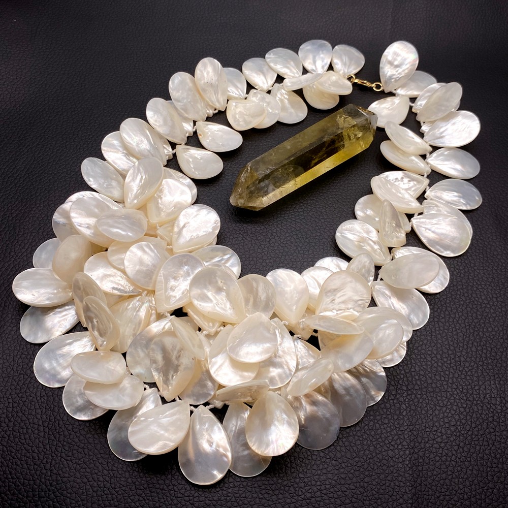Real White Sea Shell Statement Necklace Fashion Jewelry For Party Wholesale