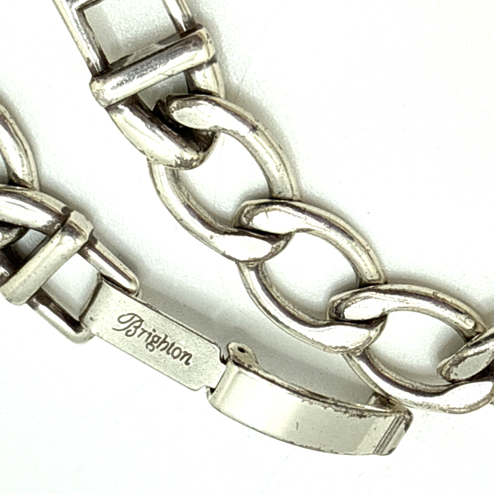 Brighton Sisters ID Bracelet Silver Plated Retired 7″ Heart Scroll Signed