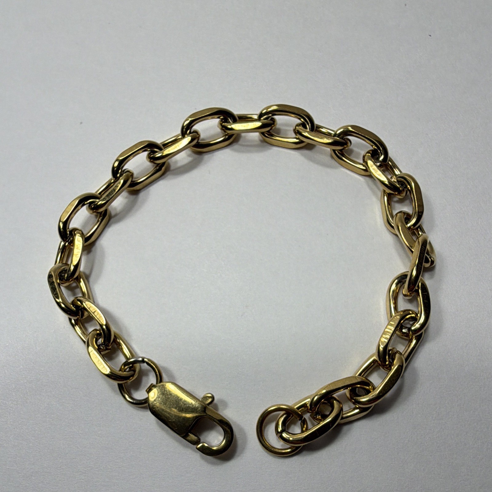 7″ Gold Tone Stainless Steel Cable Link Chain Bracelet 5mm Men Women Unisex