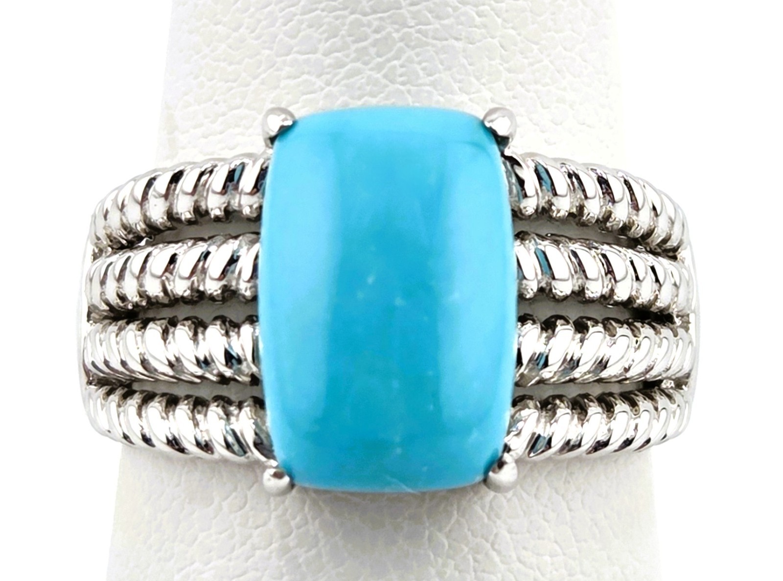 Turquoise Sleeping Beauty Ring Size 7 Sterling Silver 925 Thailand 1623