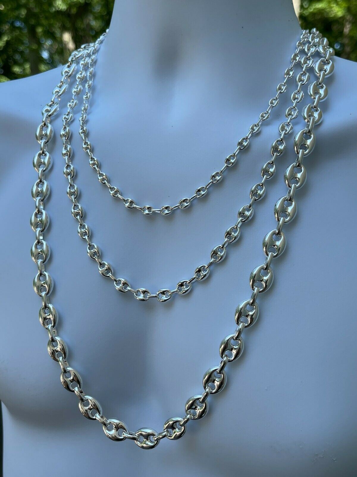 925 Sterling Silver Puffed Mariner Link Chain Necklace Or Bracelet 6-12mm 7-30″