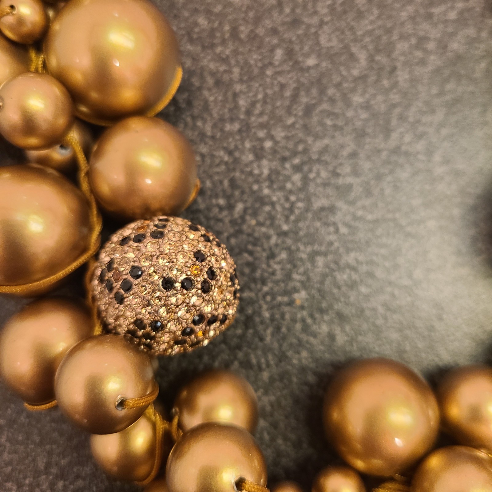 ABS Allen Schwartz Chunky Choker Necklace Giant Gold pearl Statement pc Art Deco