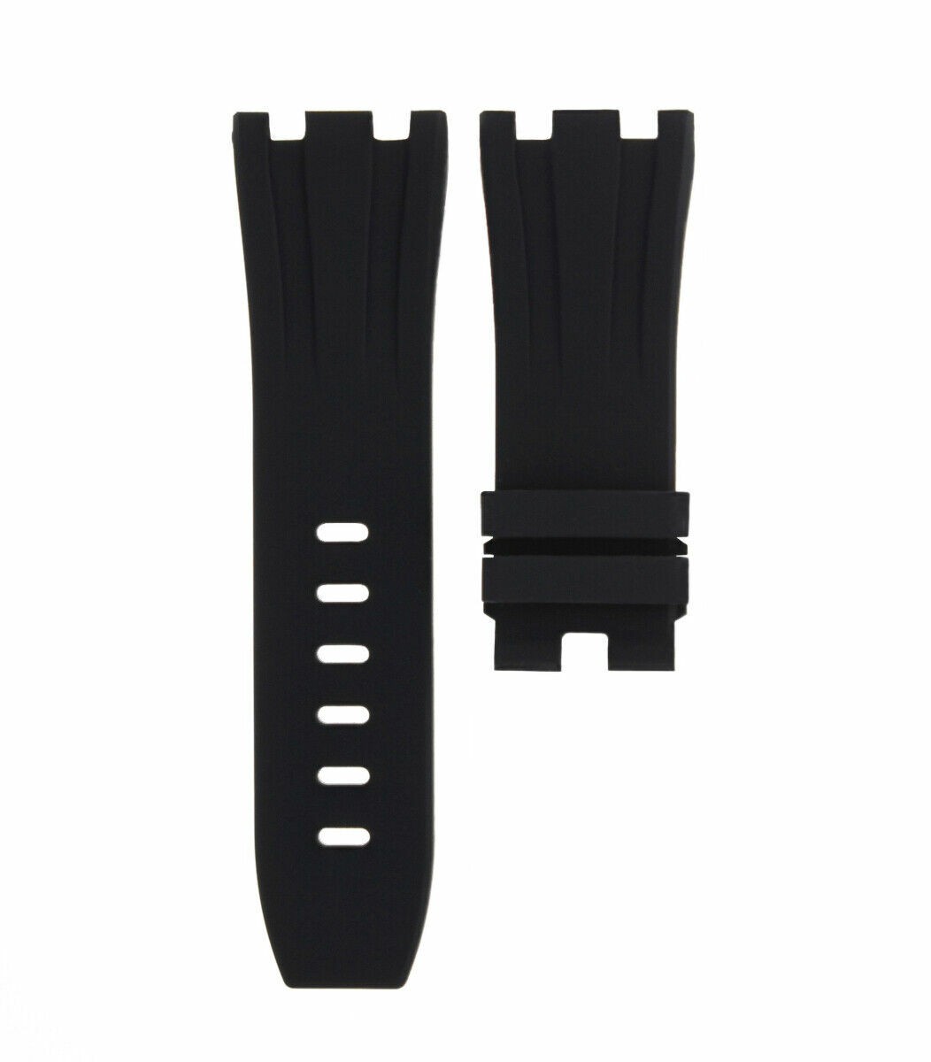 28MM RUBBER BAND STRAP FOR 42MM AUDEMARS PIGUET 26470ST, 26170ST, 25940SK BLACK
