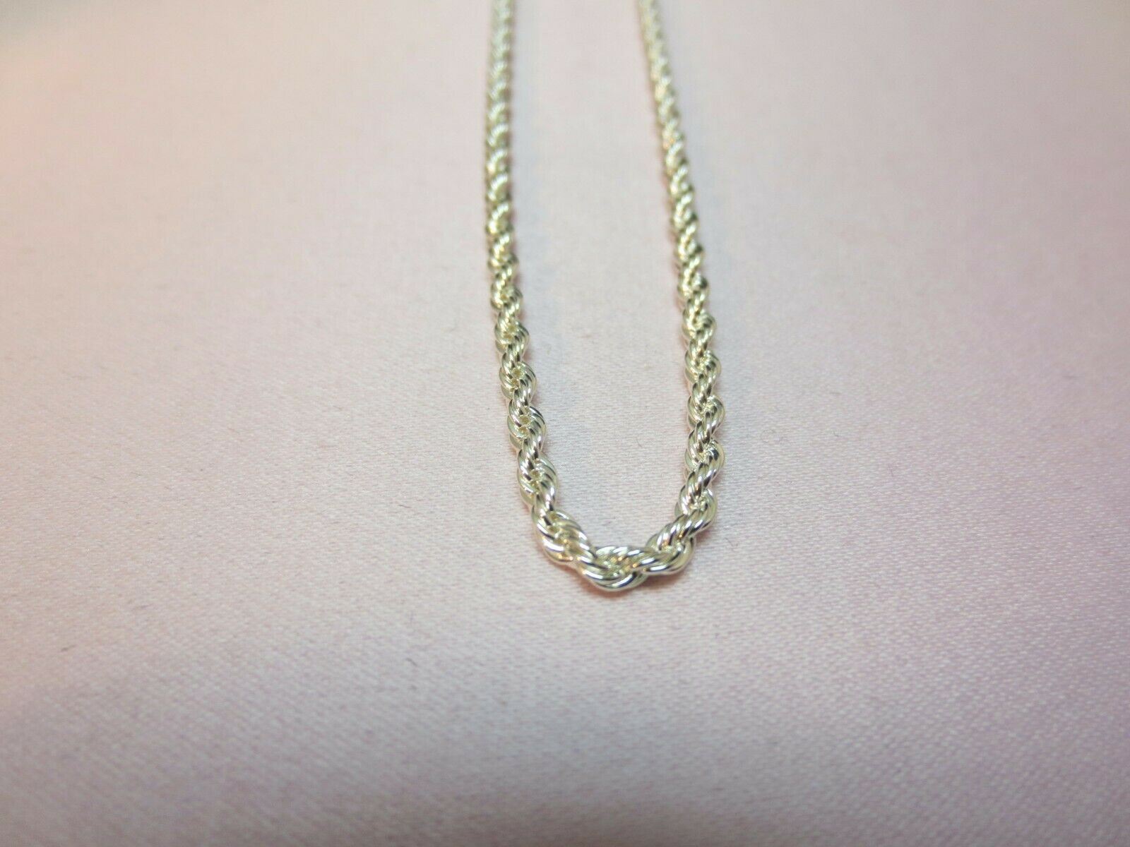 16″-30″ INCH STERLING SILVER PLATED 2.5 MM ROPE FRENCH STYLE CHAIN NECKLACE