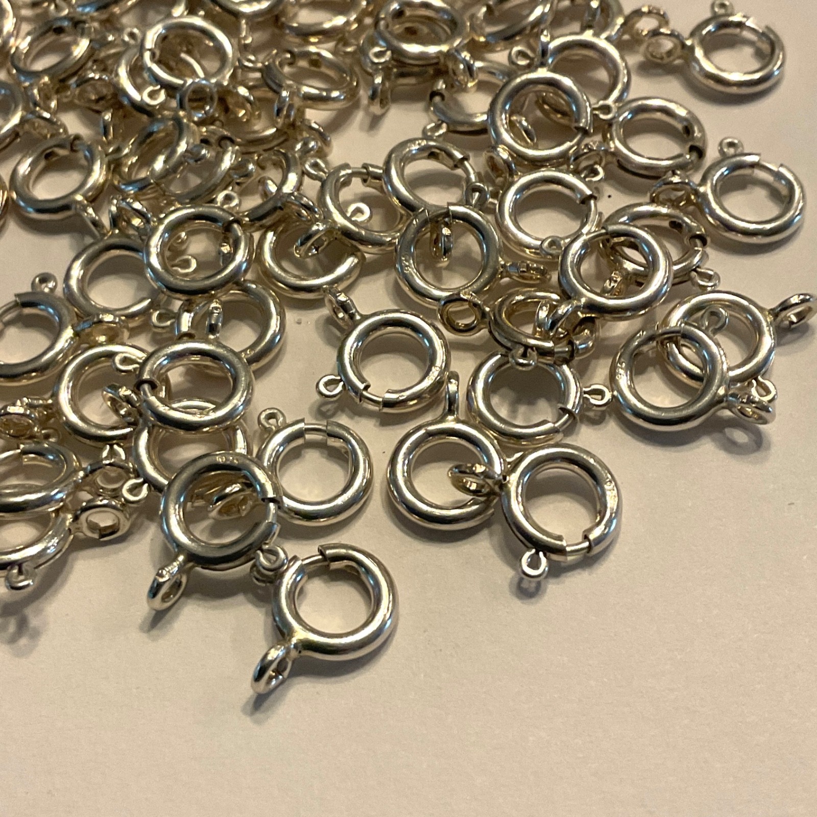 Sterling Silver 7.8mm Spring Rings Open Loop Lot of 10 New Old Stock