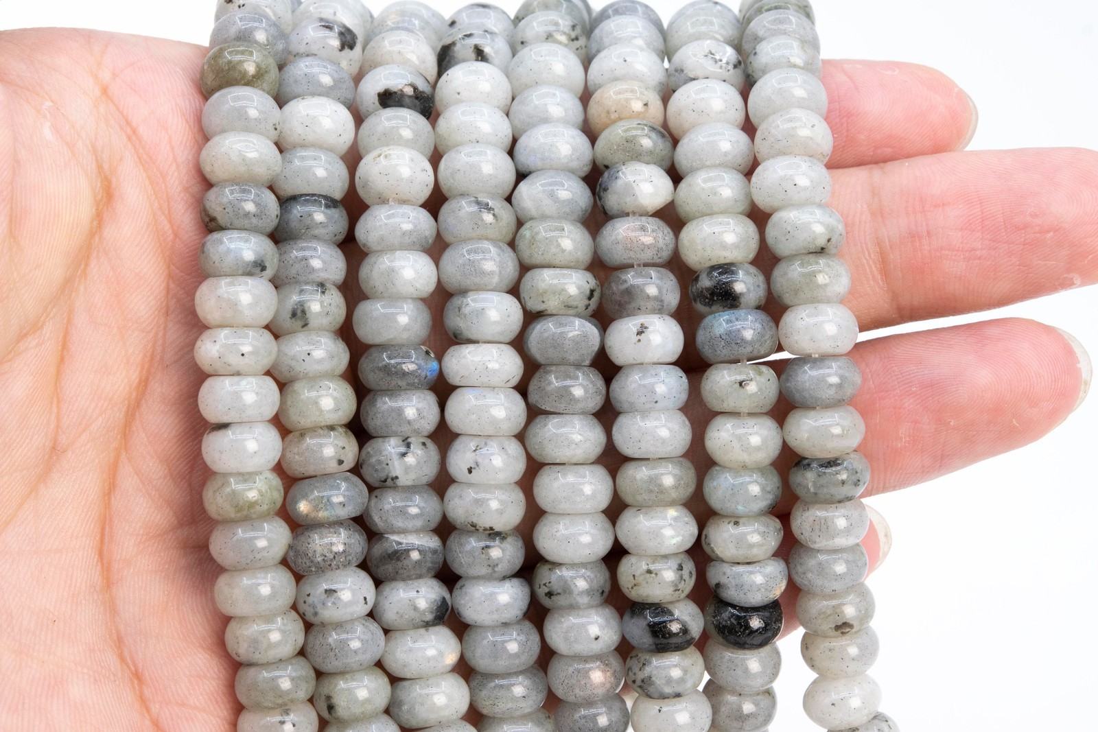 White Labradorite Beads AAA Genuine Natural Gemstone 8x5MM Rondelle Loose Beads