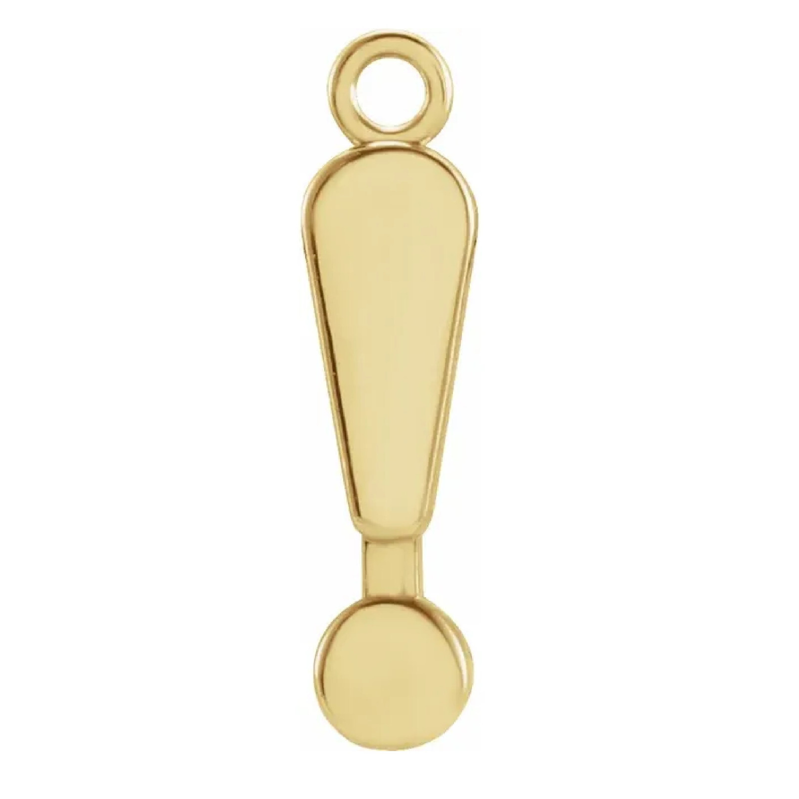 14k 18k Gold-Platinum-Silver Character Exclamation Point Surprise Dangle Charm
