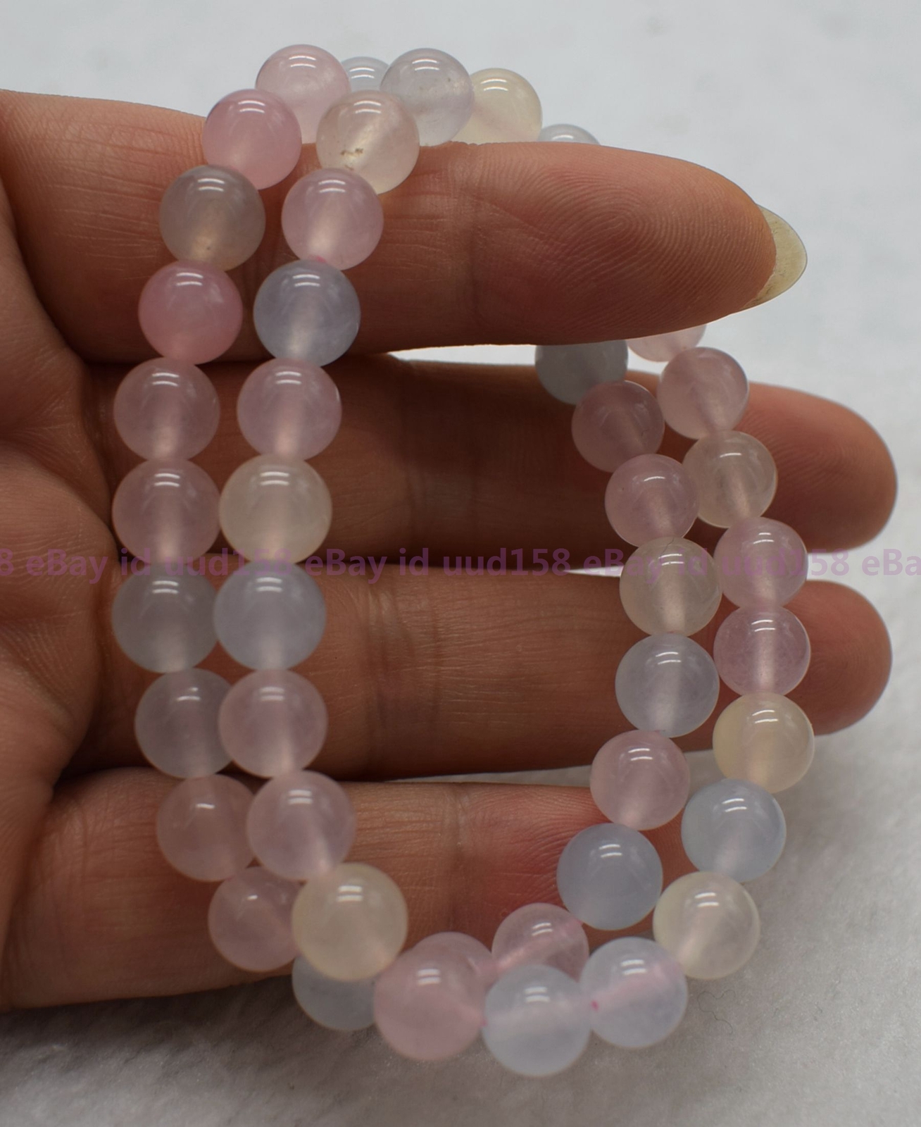 Natural 2 Pcs 8mm Multicolor Gemstone Round Beads Stretch Bracelet 7.5″ AAA