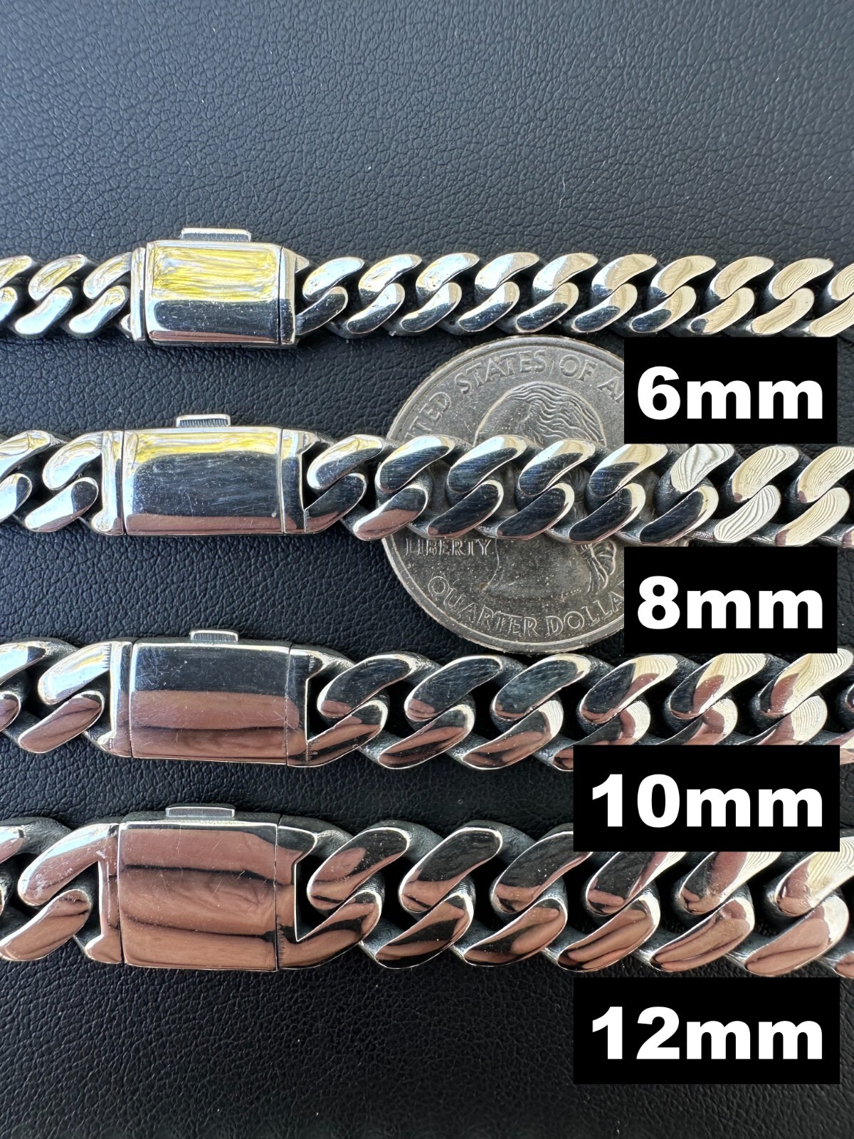 Miami Cuban Link Chain Necklace / Bracelet Real 925 Silver Sleek Clasp 6-12mm