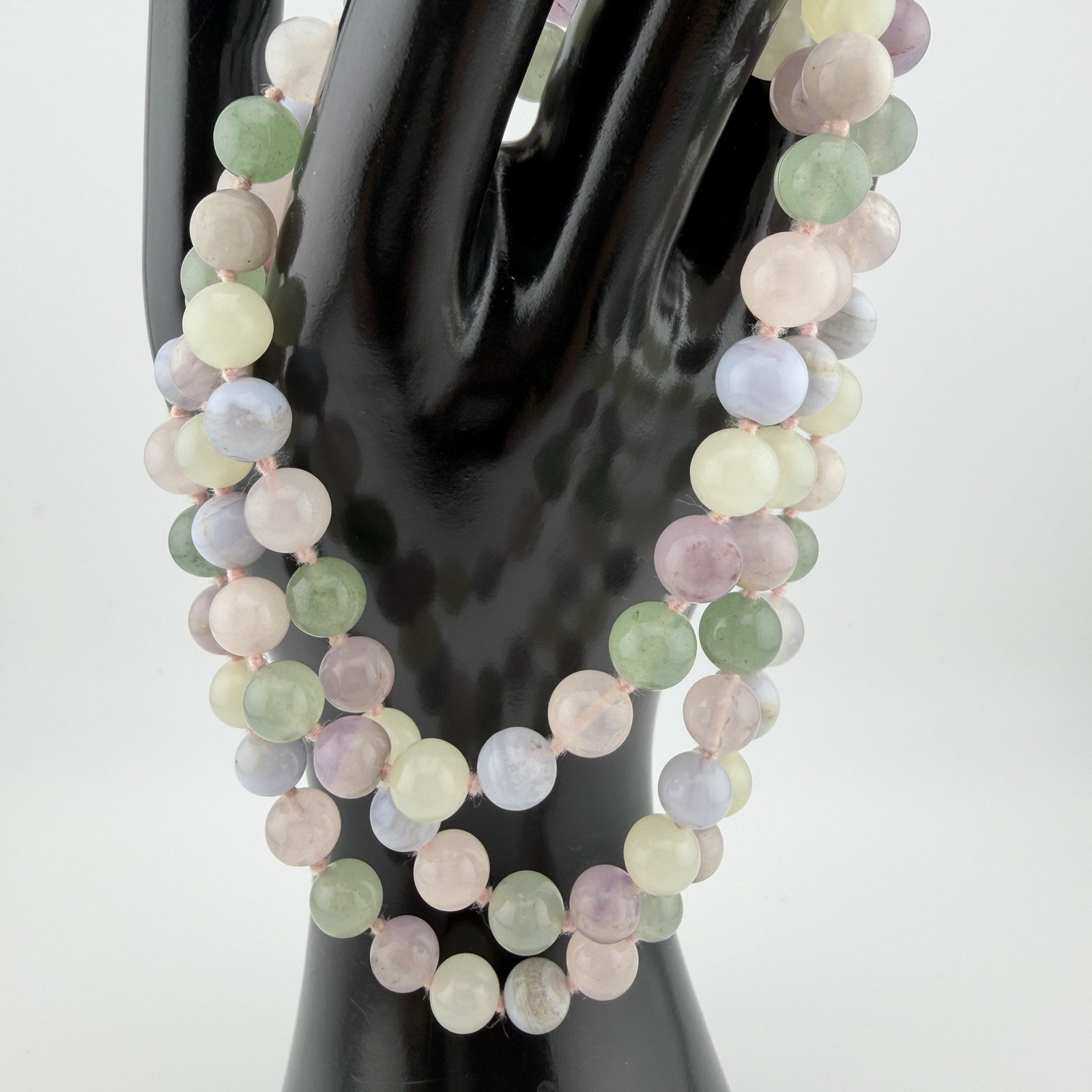 Pastel Multi-Gemstone 30” Endless Hand-Knotted Beaded Necklace