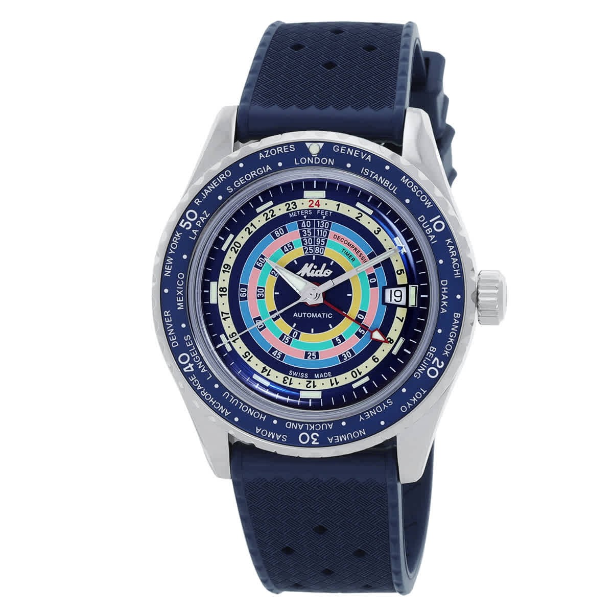 Mido Ocean Star Decompression Worldtimer Automatic Blue Dial Men’s Watch