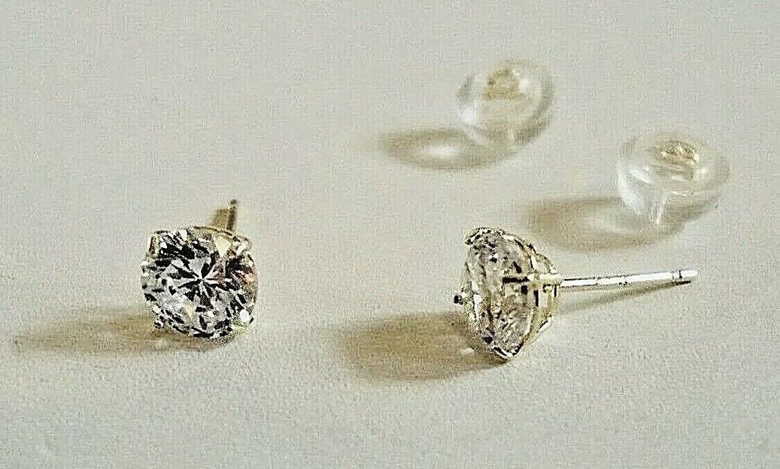 Brilliant Round Cut Lab-Created Diamond Earrings Solid 925 Sterling Silver