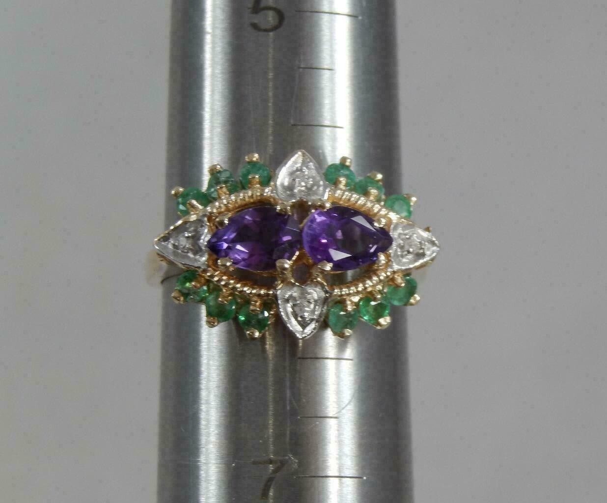 2 Ct Pear Cut Simulated Amethyst Women’s Engagement Ring 14K Yellow Gold Plated