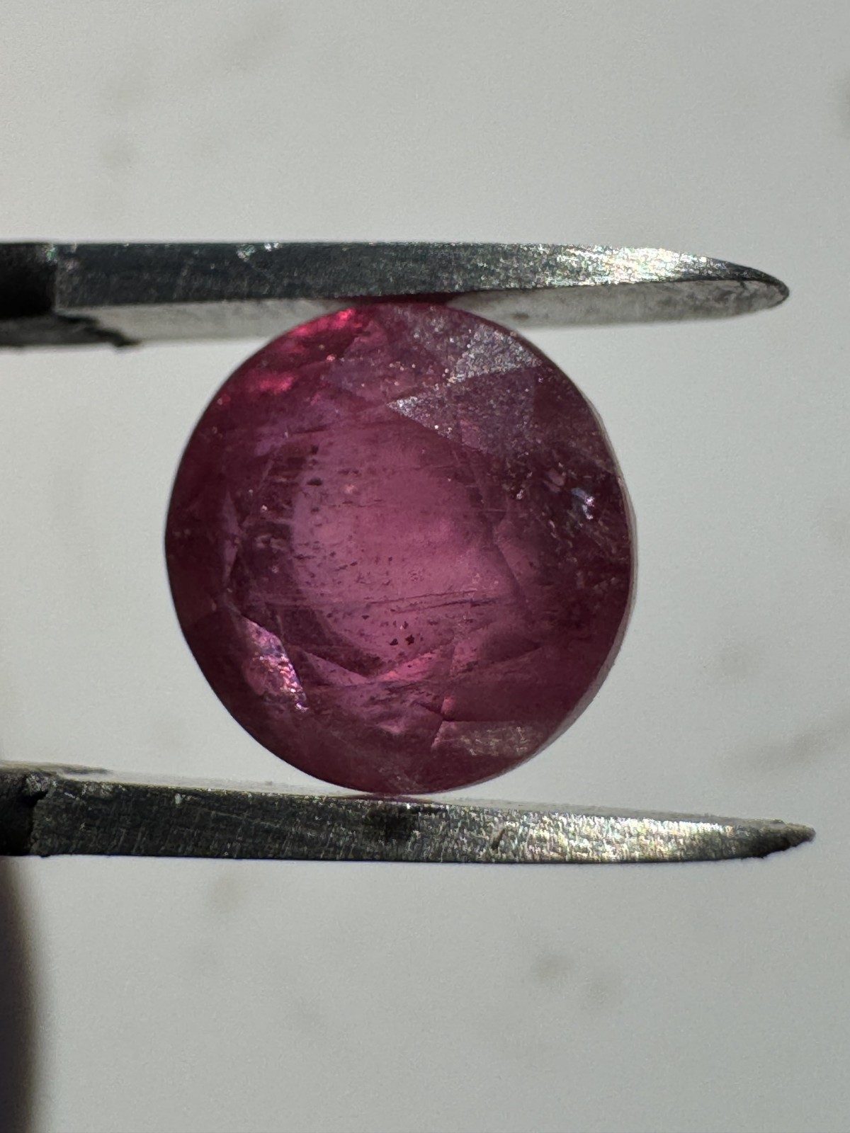 Dark Red RUBY. 7.8 mm Round, Slight Inclusion. 3.45 Carats. Free Shipping