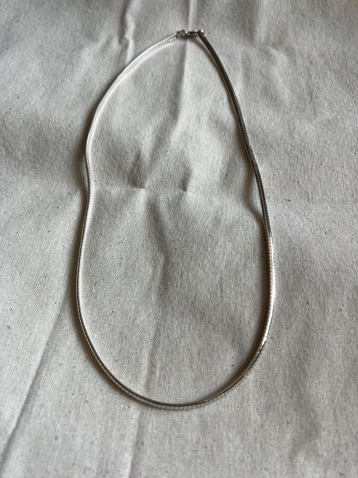 full sterling 925 silver 20 inch omega chain with lobster claw clasp 1 mm width