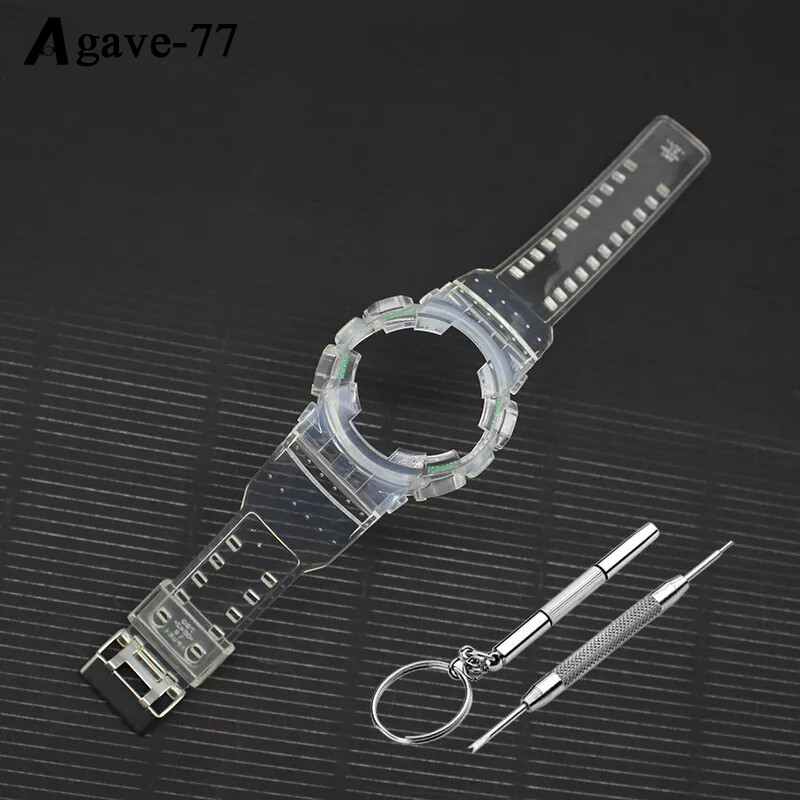Transparent Waterproof Watch Band +Case Cover For Casio G-Shock GA-100/GA-110