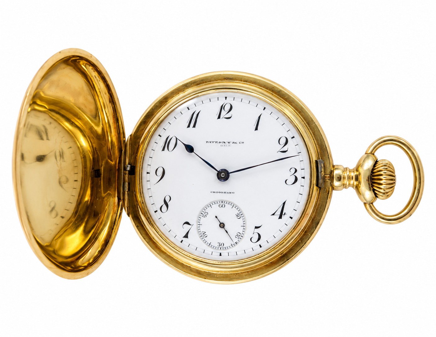 Tiffany and Co Patek Movement Triple Sign Pocket Watch 50mm 18K Gold Watch