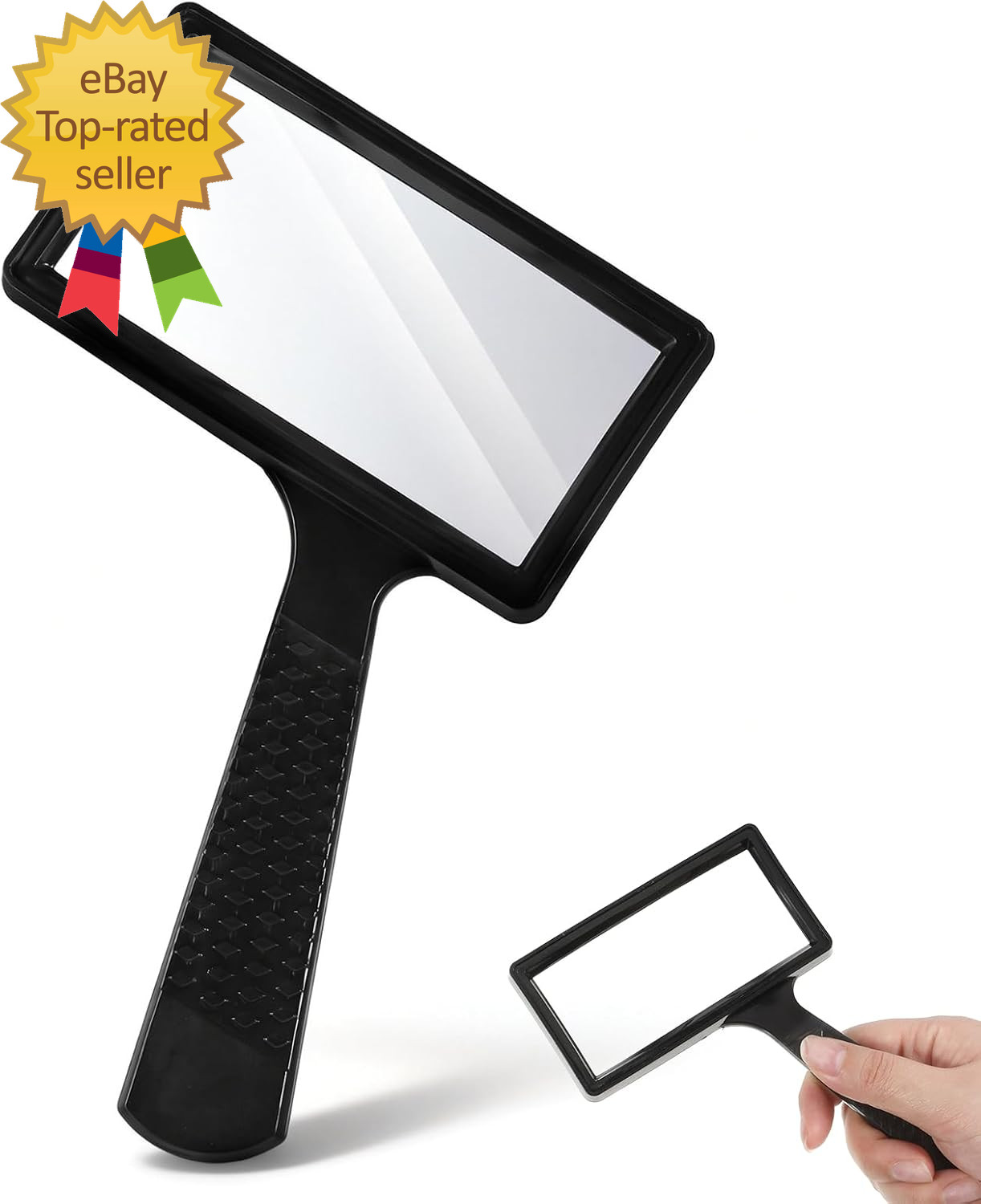 Rectangular 10X Magnifying Glass, 4X2In Hand Held Magnifying Glass, Handheld Mag