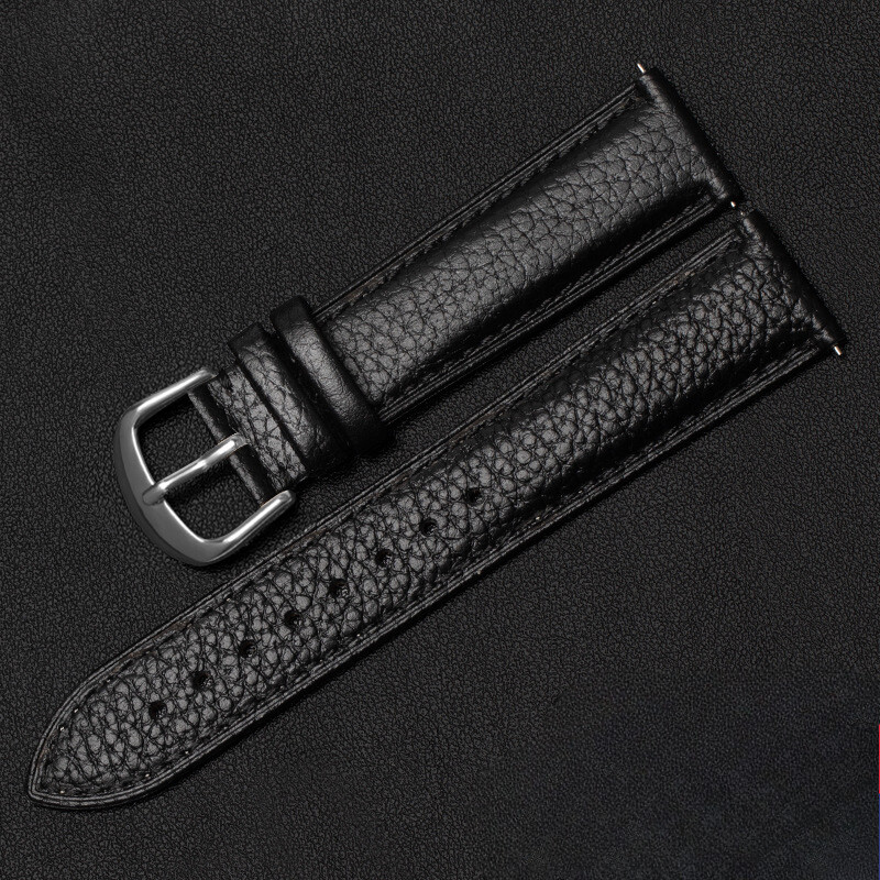 Double Sided Cowhide Genuine Leather Watch Strap Quick Release Wristband 12-22mm