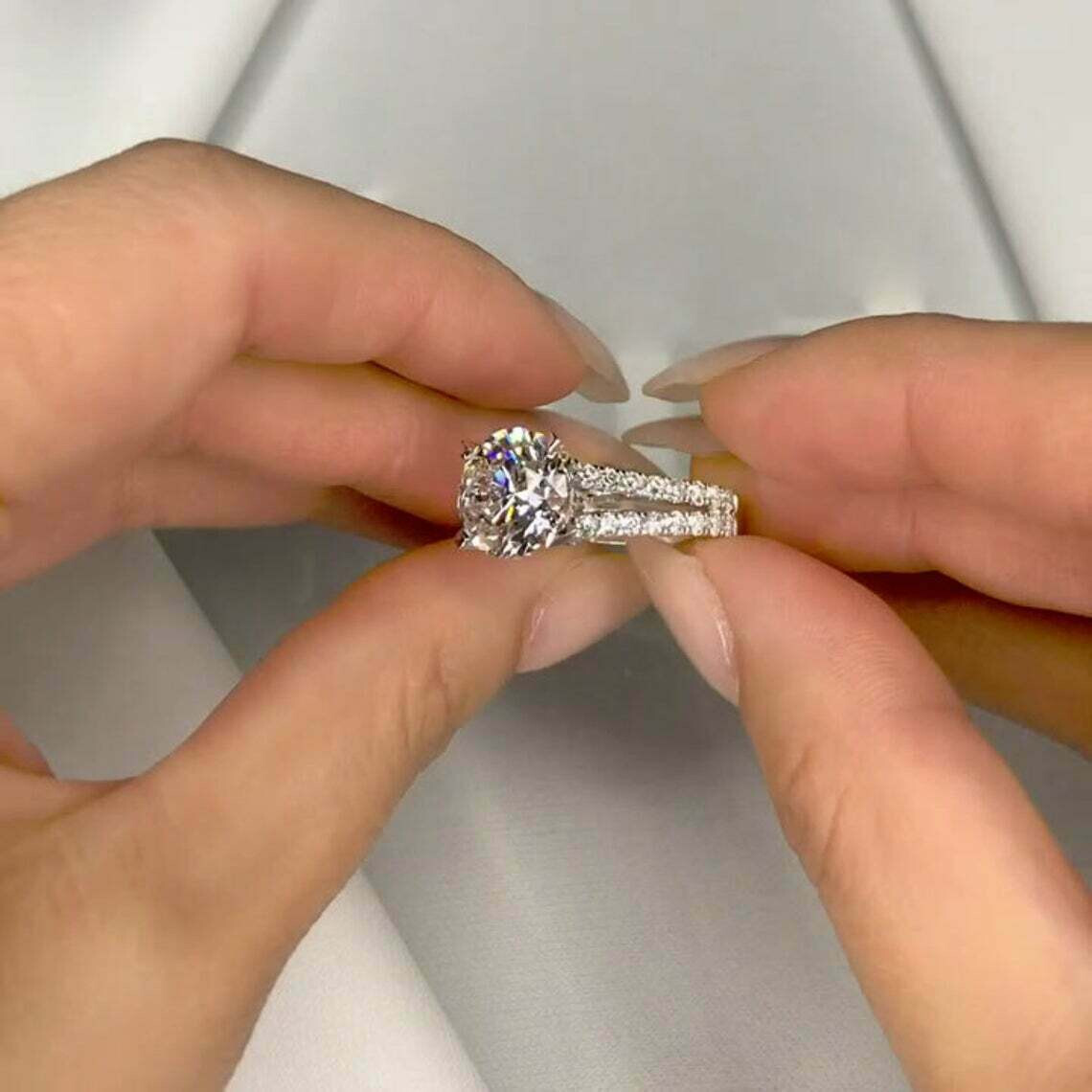 1.50 Ct Lab Created Round Diamond Wedding Ring 14K White Gold Finish