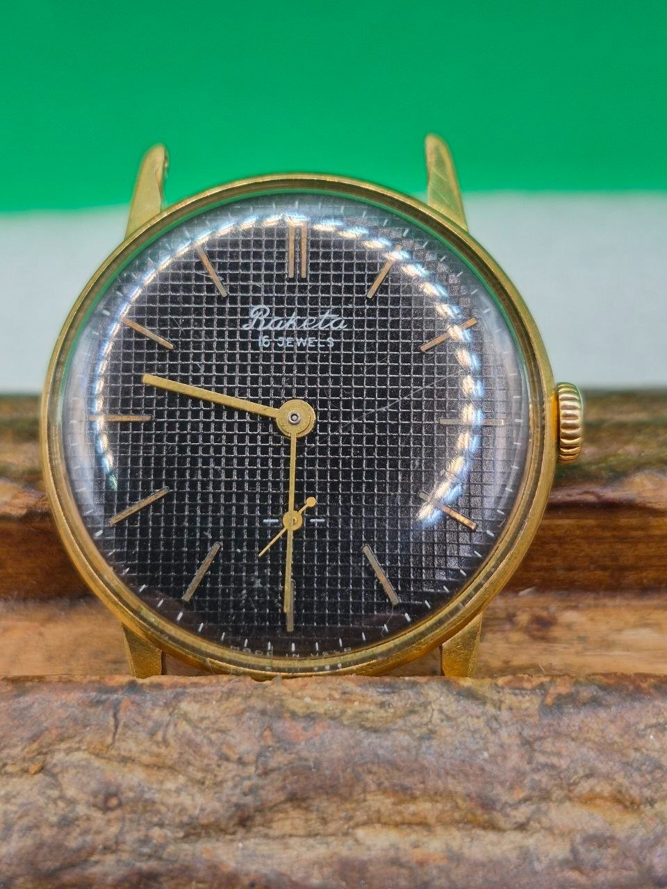 Soviet Raketa wristwatch with a gold-plated case