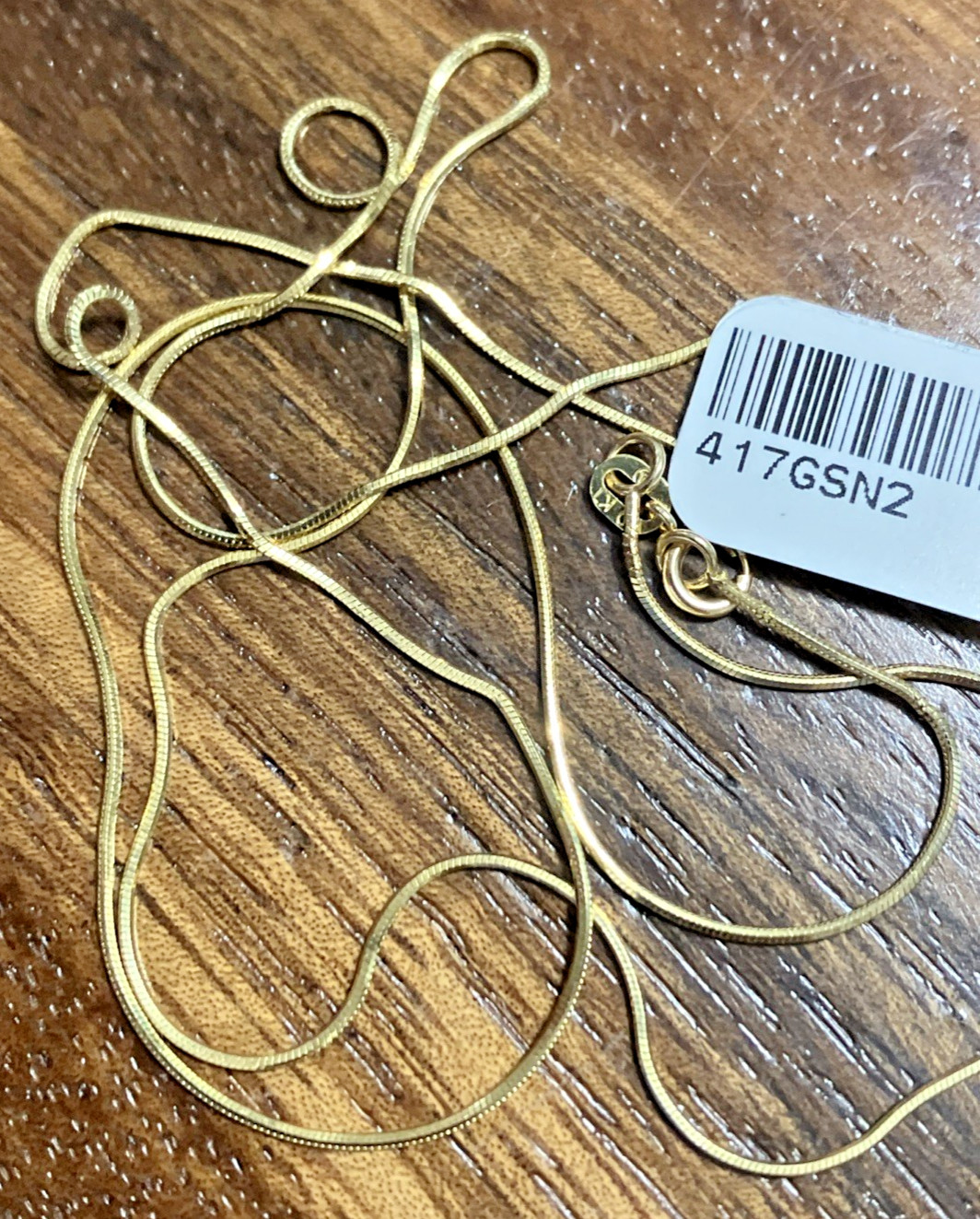 10kt Real Gold Snake Chain Necklace 2grams 20” Brand New with Imperfections 10K