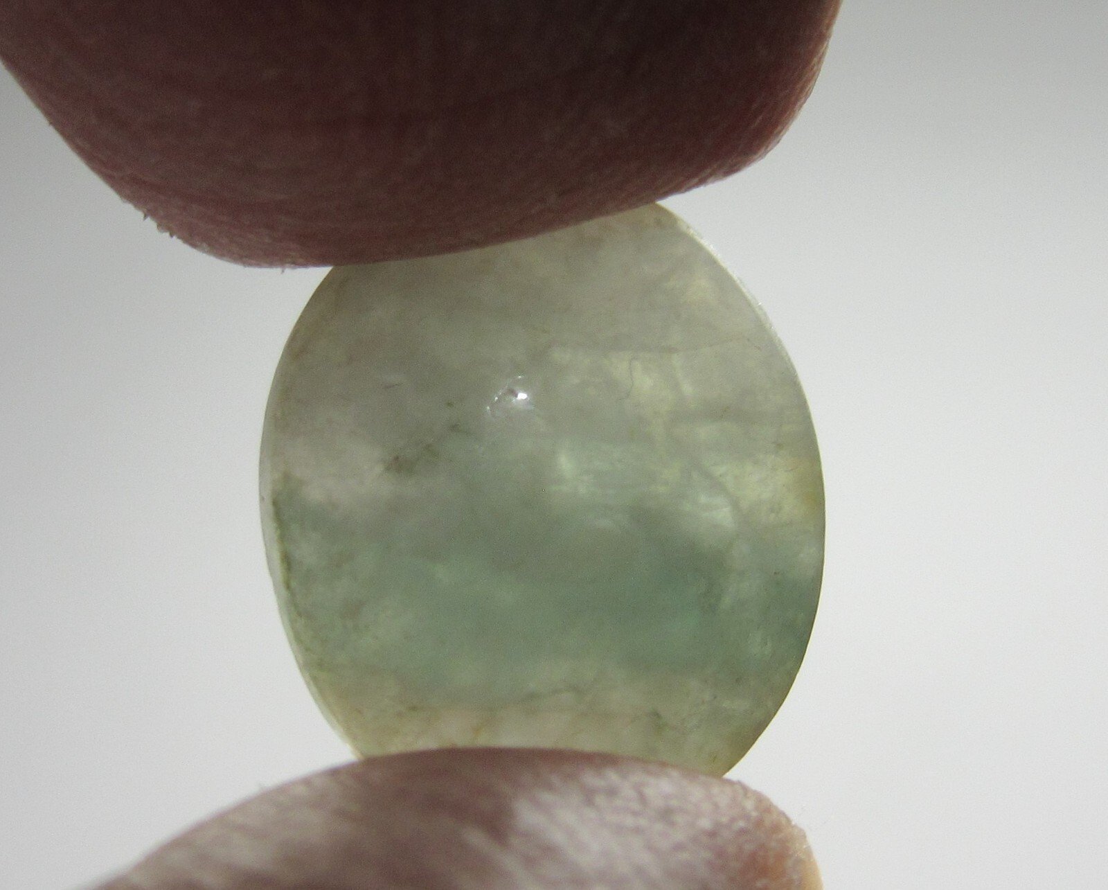 Green Mottled Translucent Oval Burmese Jade Cabochon 12 x 15 mm GTBJC-337