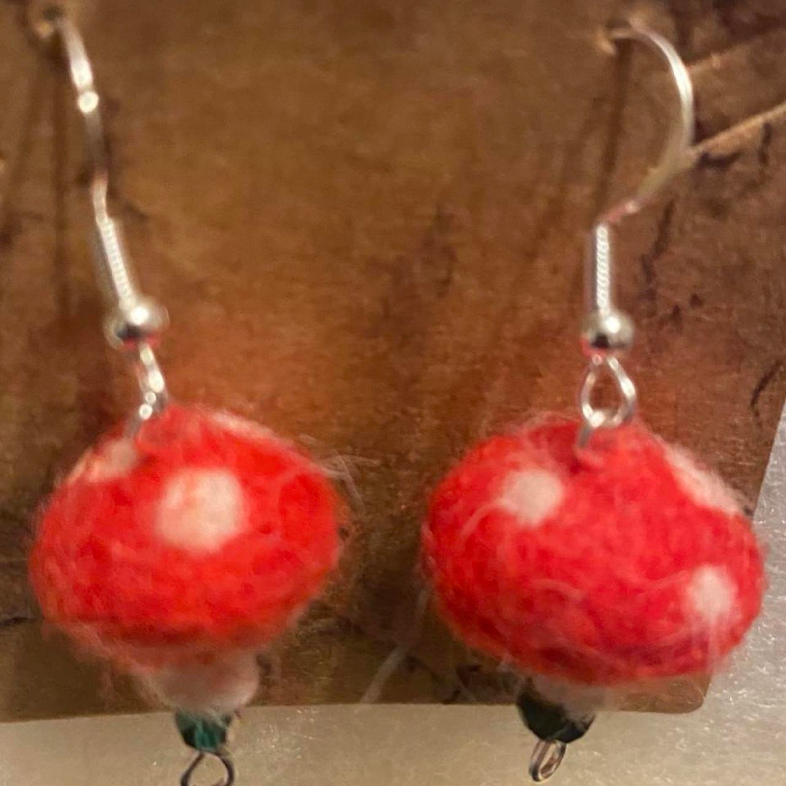 Handmade Toadstool mushroom earrings
