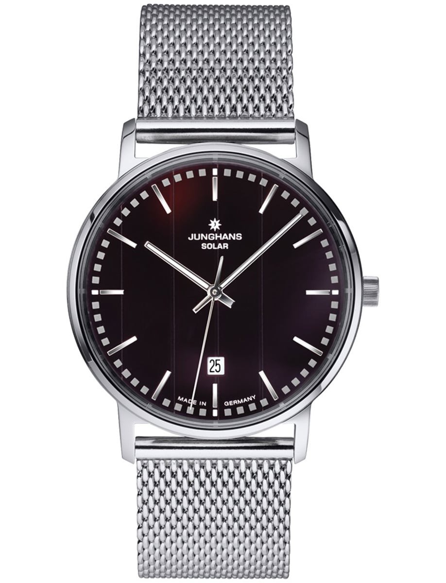 Junghans Force Milano Solar 37mm Black Dial Stainless Steel Watch 14/4061.44