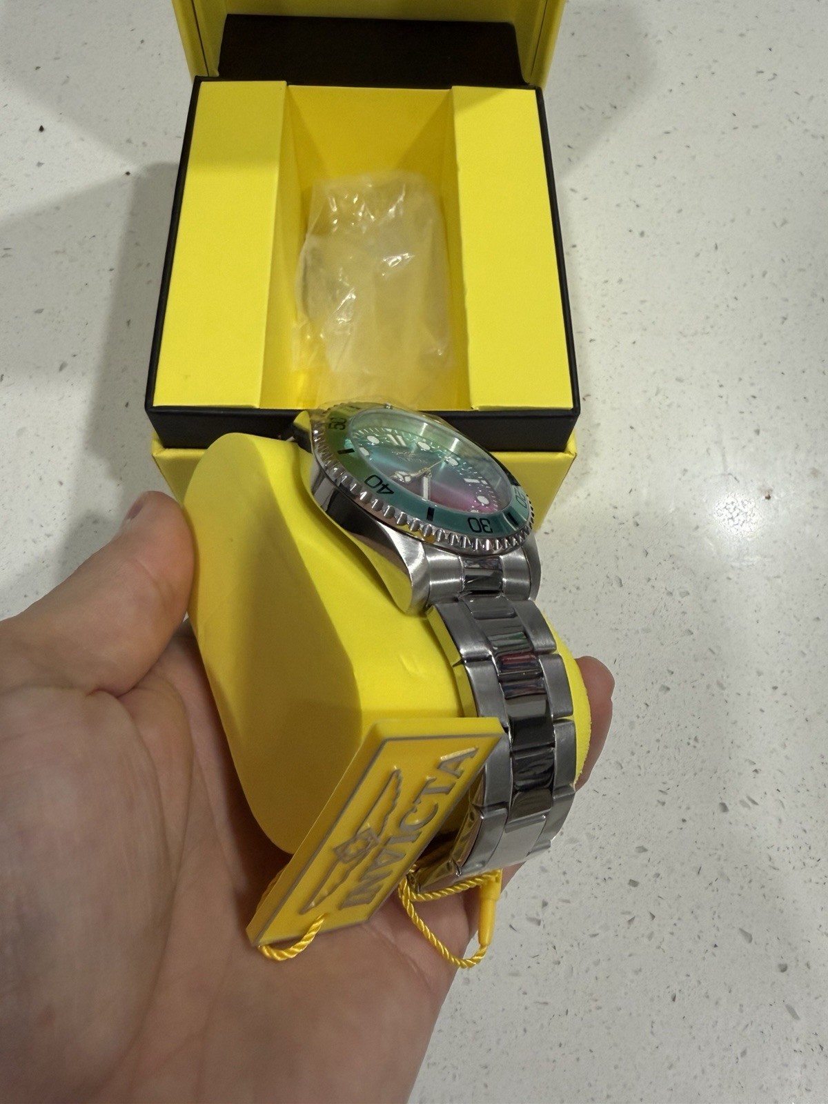 Invicta Pro Diver Kromatyk 50931 Men’s 43mm Steel Watch Pink Blue Dial NEW Box