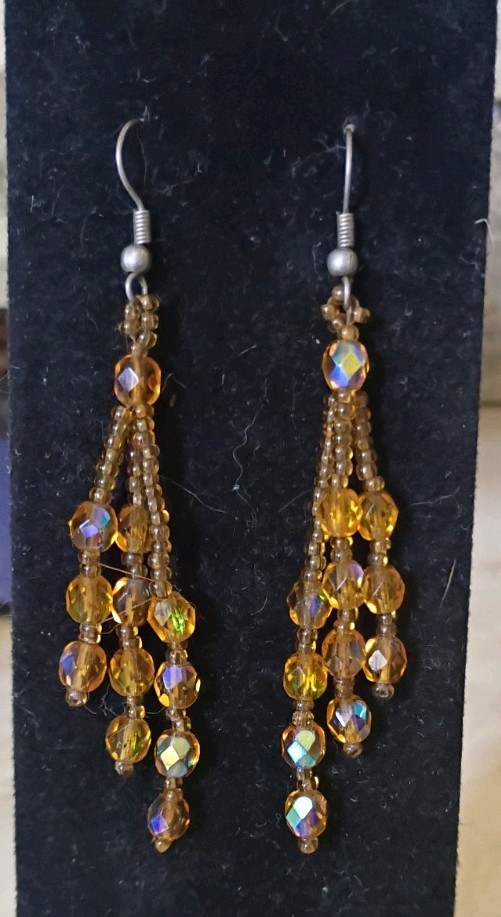 Antique Ancient Huge Baltic Amber Custom Wrapped Necklace With Sparkly Earrings