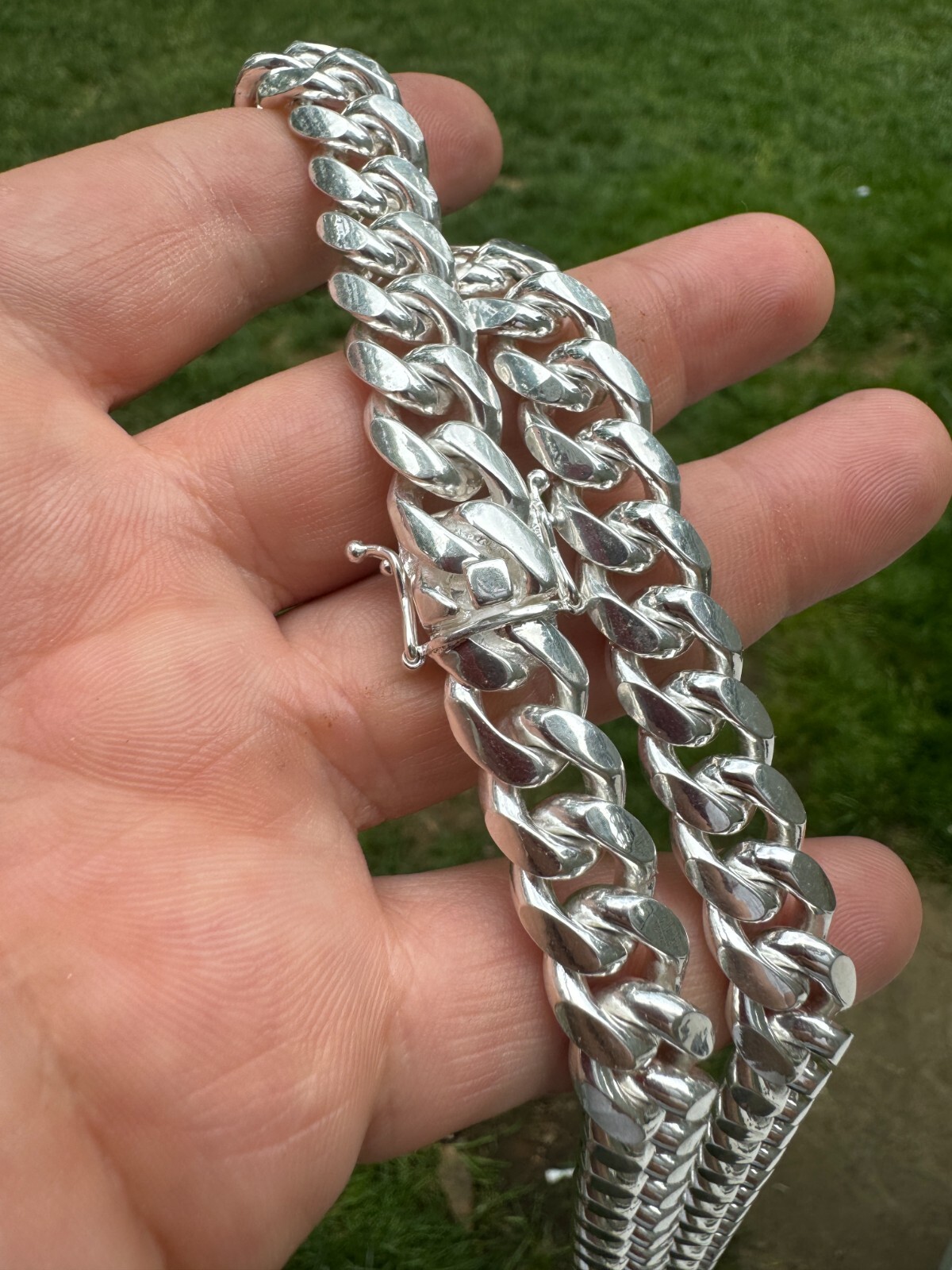 Real Solid 925 Sterling Silver Miami Cuban Chain Or Bracelet 5-14mm Box Clasp