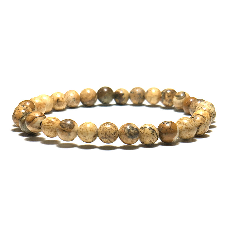Minimalist 6mm Bead Natural Stone Bracelet Charm Yoga Meditation Buddha Braclet