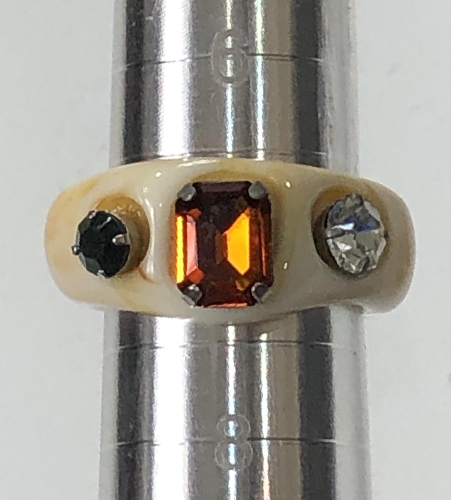 Acrylic Resin Ring Bling Rhinestone Set of 2 – Size 7