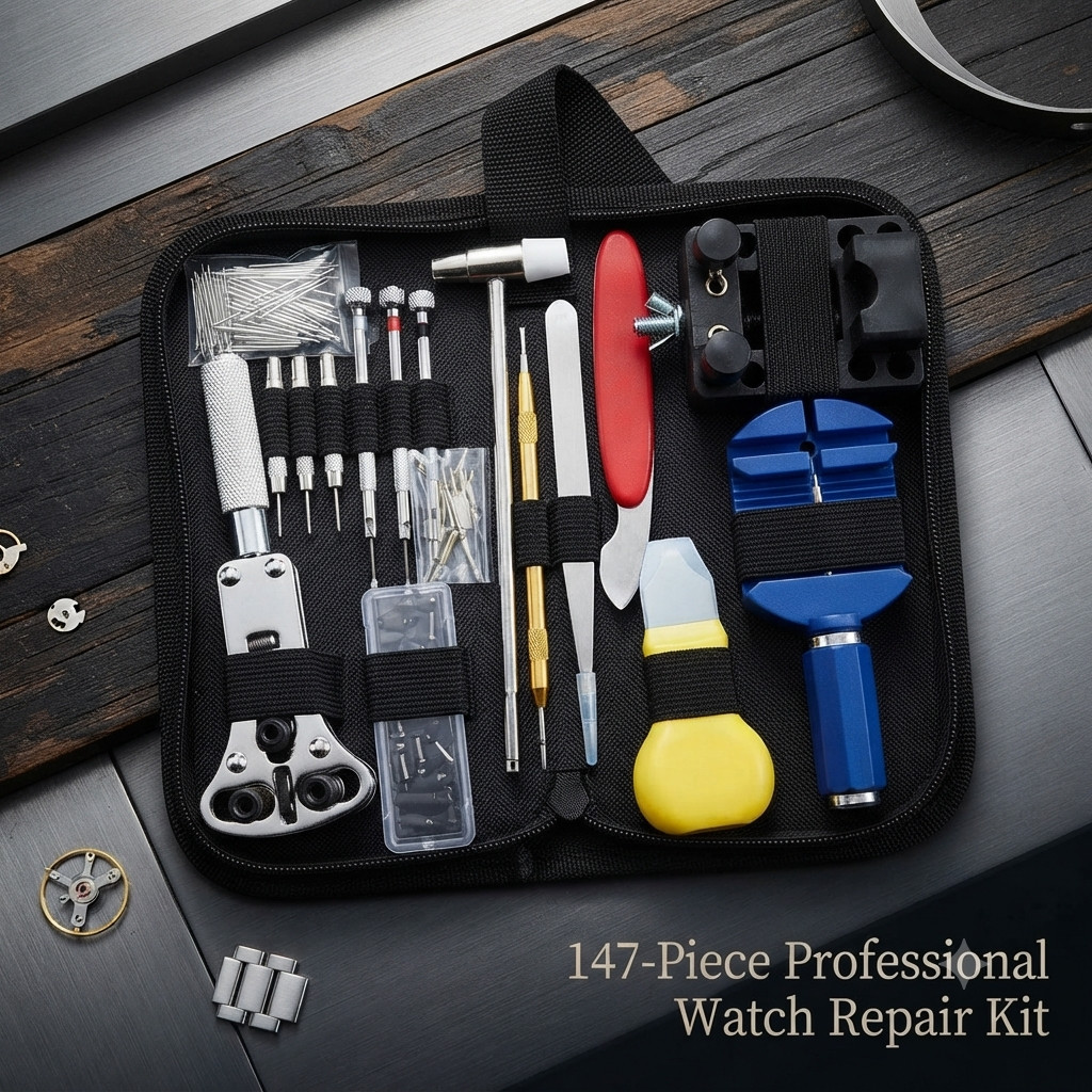 147-Piece Watch Repair Tool Kit – Professional Watchmaker & Maintenance Set