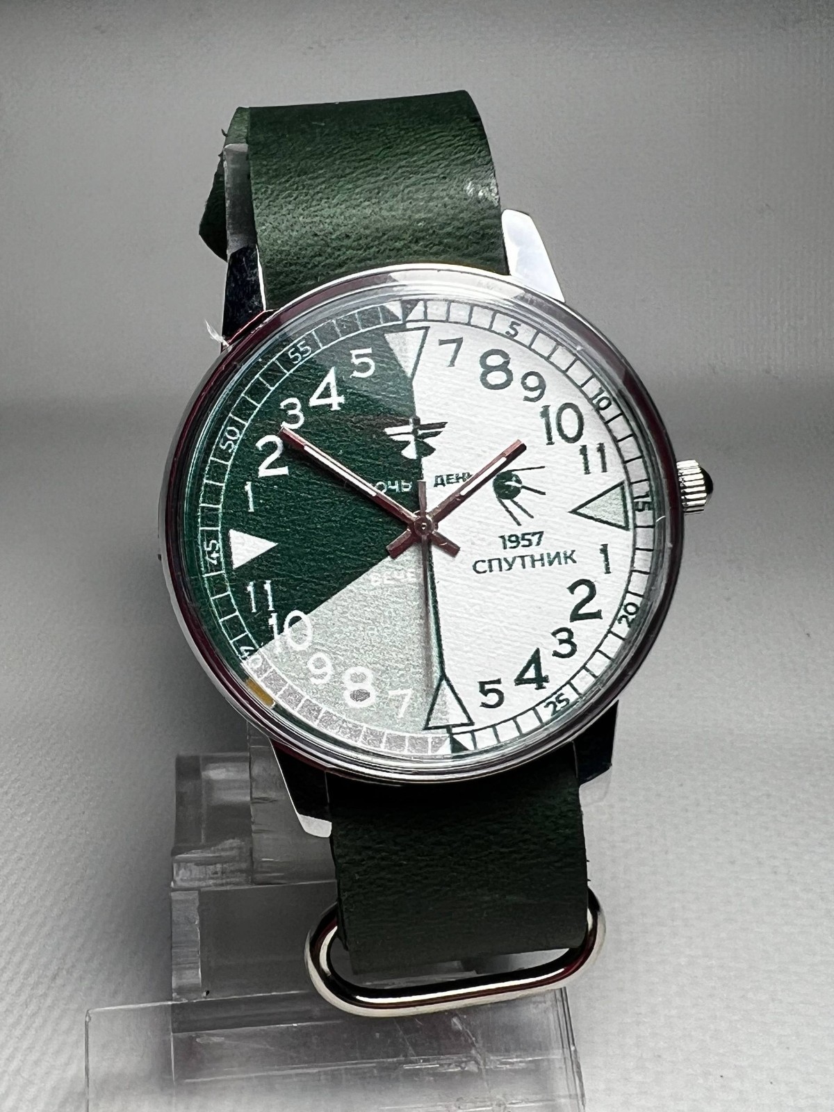 Soviet wrist watch RAKETA 1957 Day-Night from the former USSR Space Era Style