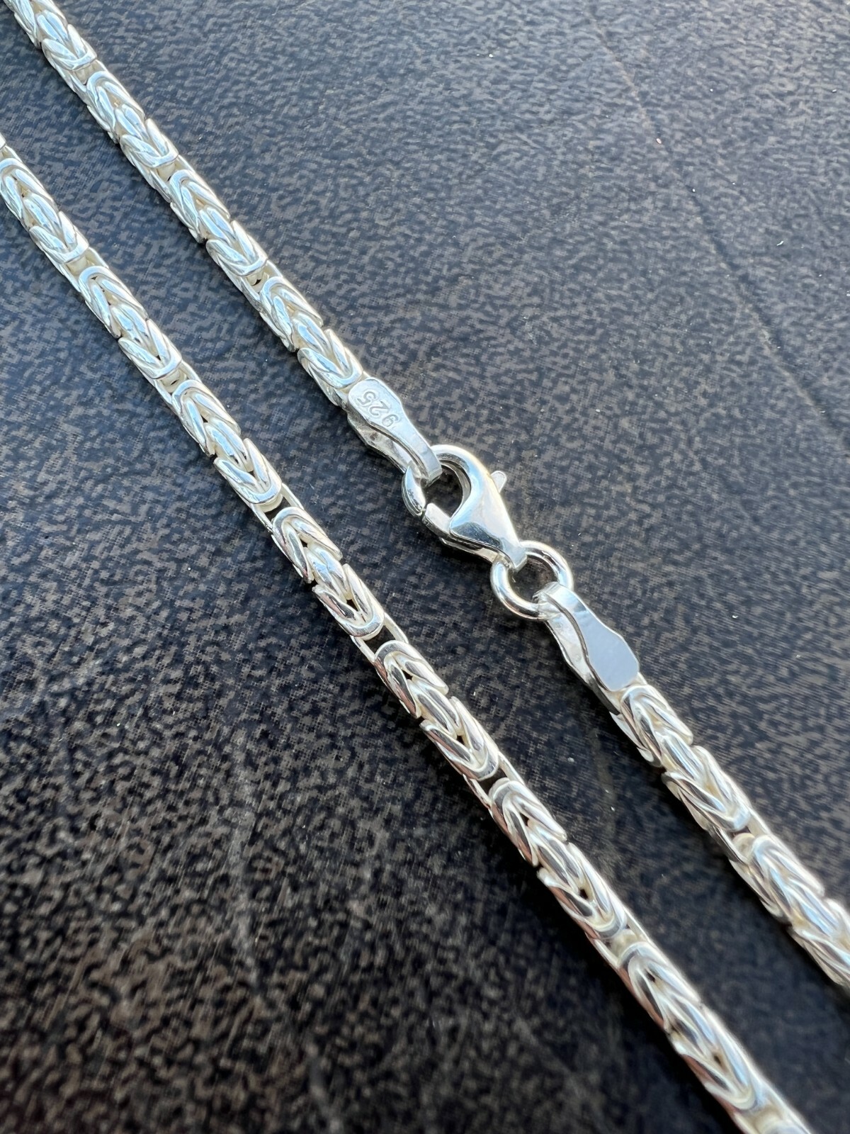 Real Solid 925 Sterling Silver Byzantine Rope Chain Necklace 2mm 16-30″ Length