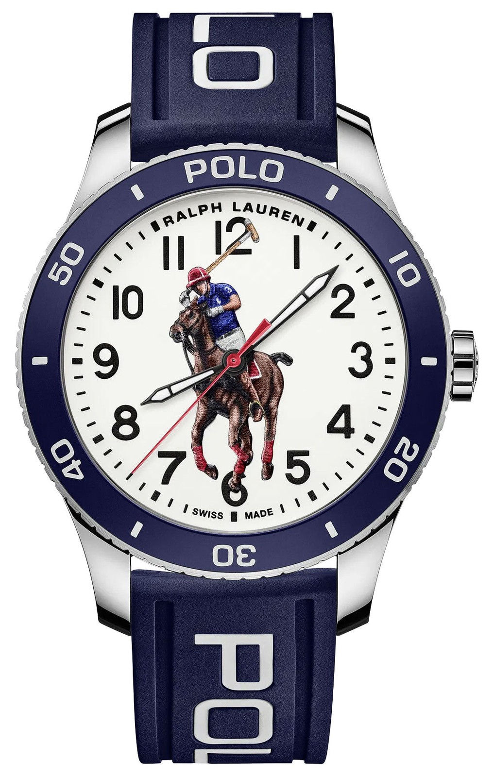 Ralph Lauren Polo Watch Automatic Steel Blue Rubber Mens Watch 472853461001