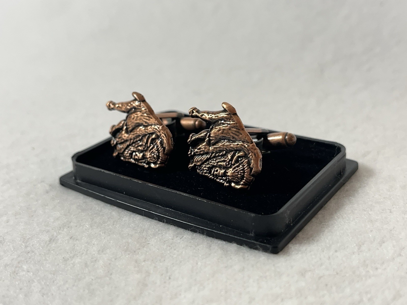 Buffalo Trace Standing Bison Copper Cufflink Pair In Box (see Description**)