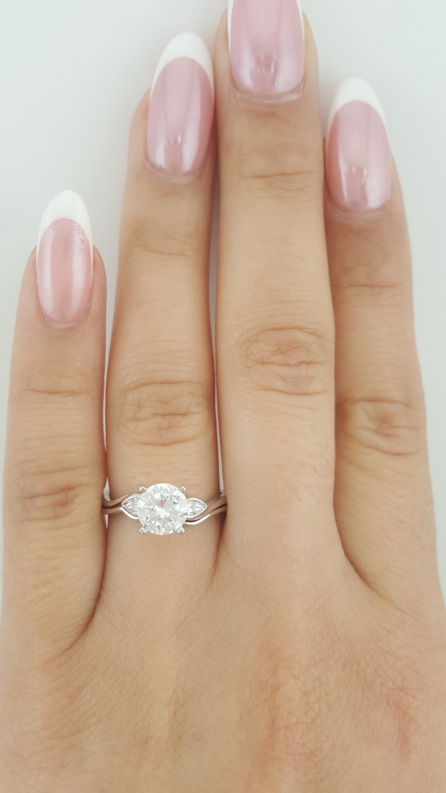 Simon G MR2342 Semi-Mount Duchess 18k White Gold Engagement Ring Set Rtl $2,300