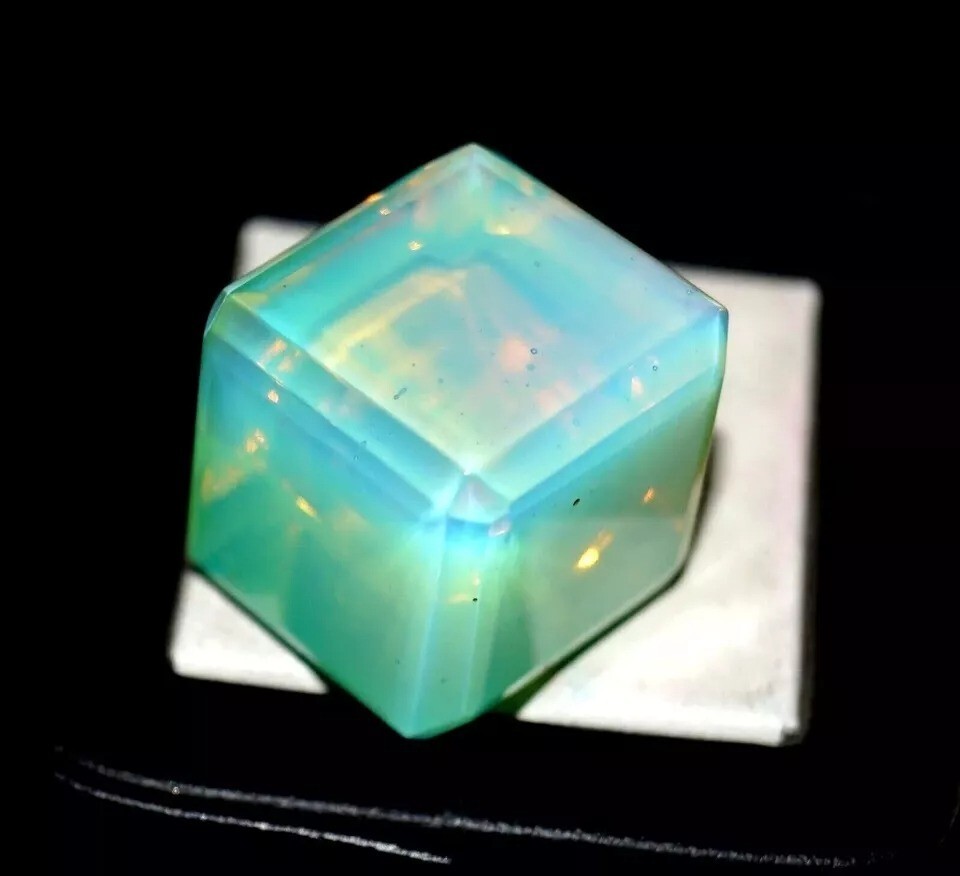 Opal Cube Cut Untreated Natural Fire Welo Australian Certified 80+ Ct Gemstone