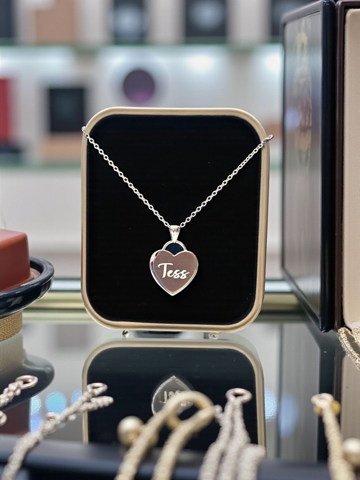 Personalised 925 Sterling Silver Heart Tag Charm Pendant Engraved Necklace Gift