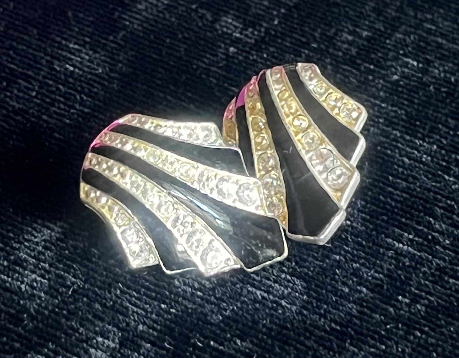 4 pair of vintage statement earring sets metal faux pearl rhinestones