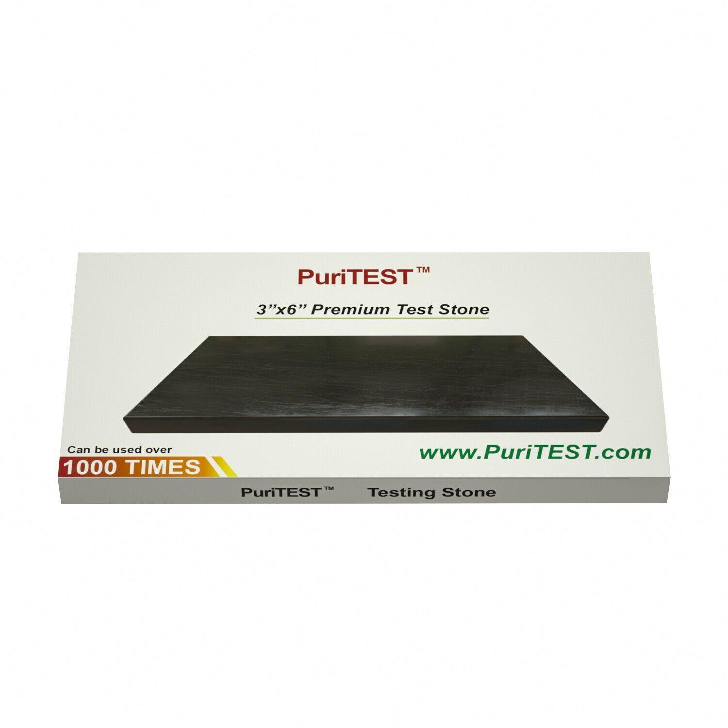 PuriTEST 6”x3” Scratch Stone Gold Silver Test Kit 10K 14K 18K 22K 24K Platinum