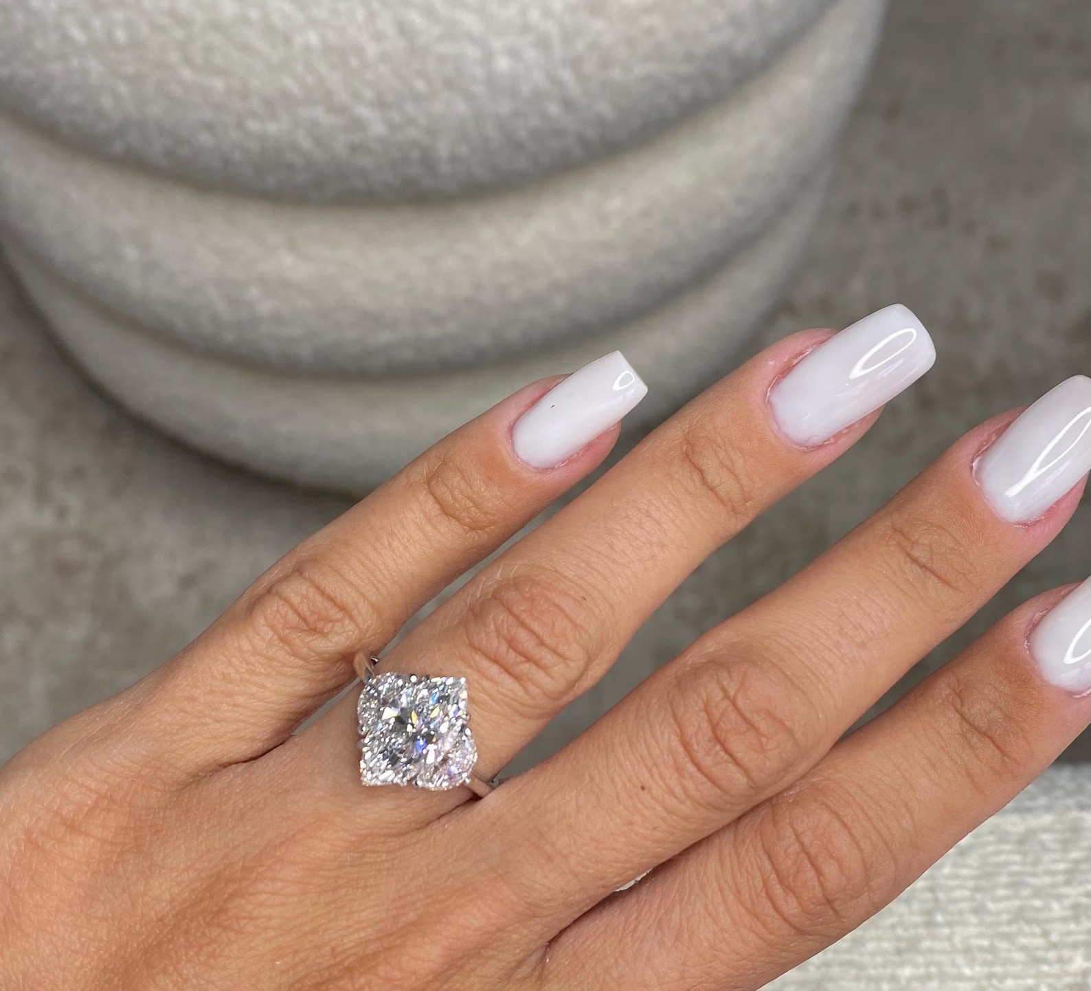 Diamond Wedding Ring 950 Platinum IGI Certified Lab Created 5.30 CT Marquise Cut